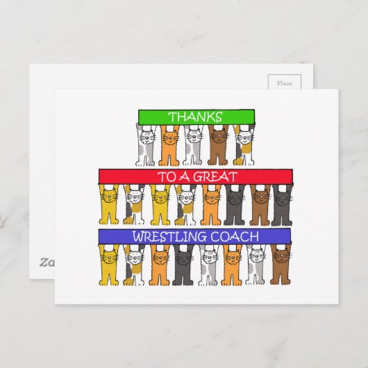 Dank Wrestling Coach Postkarte (Vorne/Hinten)