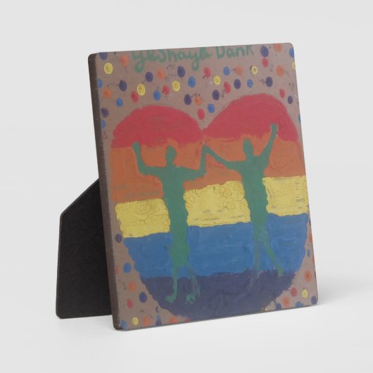 Dank Yeshaya hatten sie die Regenbogenhochzeit Fotoplatte (Vorderseite)