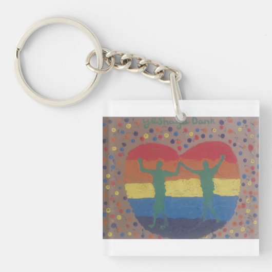 Dank Yeshaya hatten sie die Regenbogenhochzeit Schlüsselanhänger (Vorderseite)