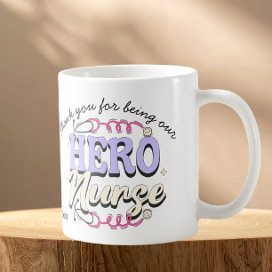 'DANK YOU' Nurse Violet Typografy PERSONALISIEREN Kaffeetasse