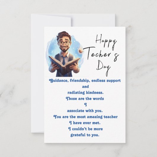 Dankbar an den Lehrer Karte (Vorderseite)