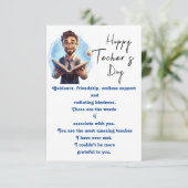 Dankbar an den Lehrer Karte (Stehend Vorderseite)