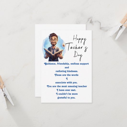 Dankbar an den Lehrer Karte (Vorderseite/Rückseite Beispiel)