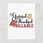 Dankbar an die Billable - Erntedank der Anwälte Postkarte (Vorderseite)