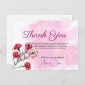 Dankbar an die Nelken Postkarte (Vorne/Hinten)