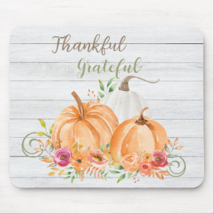 Dankbar Autumn Fall Pumpkin Watercolor Mousepad