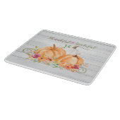 Dankbar | Autumn Fall Pumpkin Watercolor Schneidebrett (Ecke)