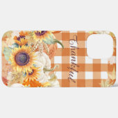 Dankbar Autumn Pumpkin Sunflower Farmhouse Karo Case-Mate iPhone Hülle (Hinten (horizontal))
