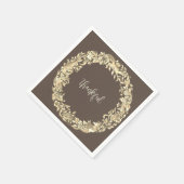 Dankbar braunes Waldland Tier Rustikal Herbst Herb Serviette (Ecke)