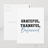 Dankbar Dankbar ausgewogen - Kostenvoranschlag für Postkarte (Vorne/Hinten)