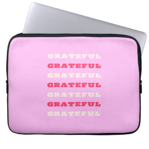 Dankbar, Dankbar, Dankbarkeitszitat, Rosa, Feierta Laptopschutzhülle