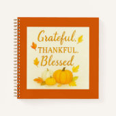 Dankbar. Dankbar. Gesegnet. — Aquarellfarben-Herbs Notizblock (Vorderseite)