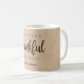 Dankbar dankbar gesegnet Brown Kaffeetasse (VorderseiteRechts)