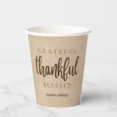 Dankbar dankbar gesegnet Brown Pappbecher (Vorderseite)