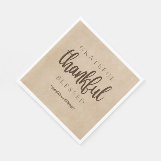Dankbar dankbar gesegnet Brown Serviette (Ecke)