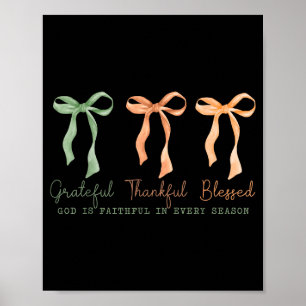 Dankbar Dankbar Gesegnet Christlicher Herbst Dankf Poster