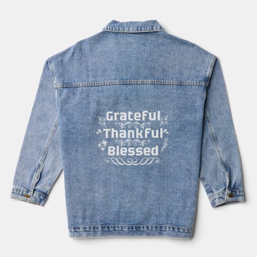 Dankbar Dankbar gesegnet Denim Jacket Jeansjacke (Rückseite)