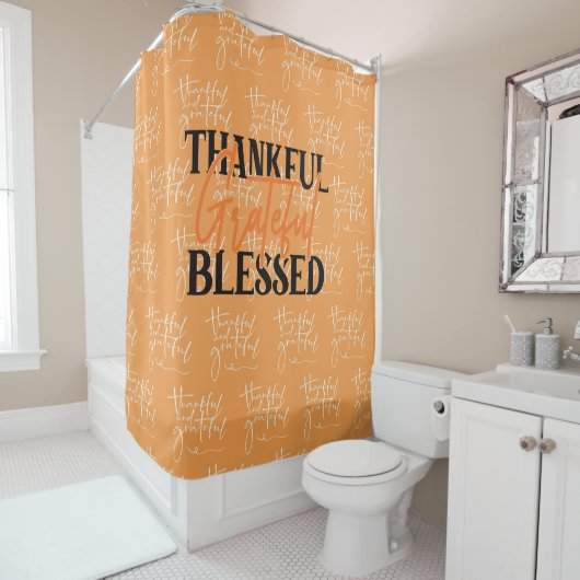 Dankbar, dankbar, gesegnet duschvorhang (Beispiel)