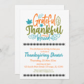 Dankbar dankbar gesegnet einladung (Vorne/Hinten)