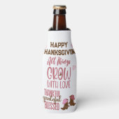 Dankbar, dankbar, gesegnet, glücklich | flaschenkühler (Flaschenvorderseite)