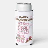 Dankbar, dankbar, gesegnet, glücklich | selters dosenkühler (Seltzer Vorderseite)