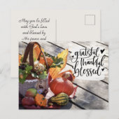 dankbar dankbar gesegnet Herbst Inspiration Postkarte (Vorne/Hinten)