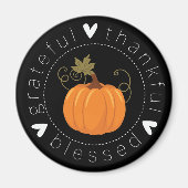 Dankbar, dankbar, gesegnet Kunst des Herbstes Magnet (Vorne)