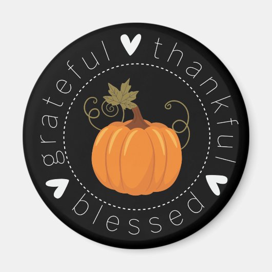 Dankbar, dankbar, gesegnet Kunst des Herbstes Magnet (Vorne)