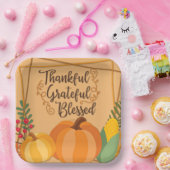 Dankbar, dankbar, gesegnet pappteller (Party)