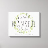 Dankbar, dankbar, gesegnet Personalisierte Leinwan Leinwanddruck (Vorderseite)