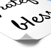 Dankbar, dankbar, gesegnet poster (Ecke)