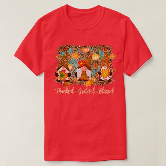 Dankbar Dankbar gesegnet Pumpkin Herbst Herbst Gno T-Shirt (Design vorne)