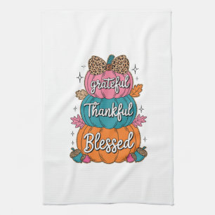 Dankbar Dankbar gesegnet Pumpkin Kitchen   Fall A Geschirrtuch