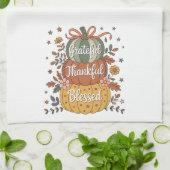 Dankbar Dankbar gesegnet Pumpkin Kitchen | Fall A Geschirrtuch (Gefaltet)