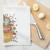 Dankbar Dankbar gesegnet Pumpkin Kitchen | Fall A Geschirrtuch (Viertel Falte)