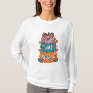 Dankbar Dankbar gesegnet Pumpkin Kitchen Fall A T-Shirt