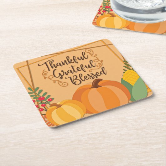 Dankbar, dankbar, gesegnet rechteckiger pappuntersetzer (angewinkelt)