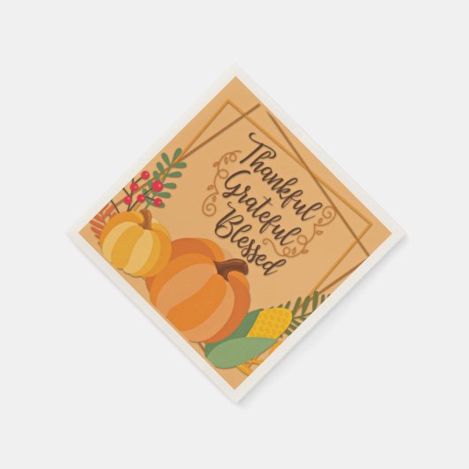 Dankbar, dankbar, gesegnet serviette (Ecke)