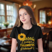 Dankbar, dankbar, gesegnet Sonnenblume T-Shirt