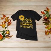Dankbar, dankbar, gesegnet Sonnenblume Tri-Blend Shirt