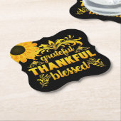 Dankbar, dankbar, gesegnet Sonnenblume Untersetzer (angewinkelt)