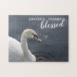 Dankbar Dankbar gesegnet Swan Jigsaw Puzzle