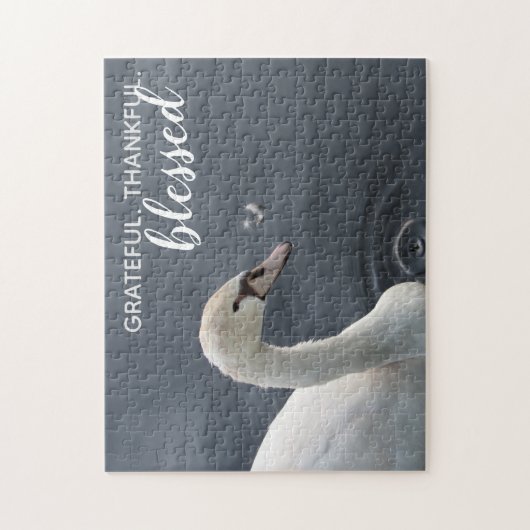 Dankbar Dankbar gesegnet Swan Jigsaw Puzzle (Vertikal)