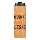 Dankbar, dankbar, gesegnet thermosbecher (Vorderseite)