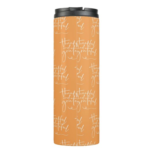 Dankbar, dankbar, gesegnet thermosbecher (Rückseite)