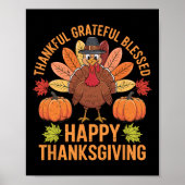 Dankbar Dankbar gesegnete Türkei Frauen glücklich Poster (Vorne)