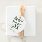 Dankbar Dankbar Selig dunkelgrüne Typografie Geschenkanhänger (Beispiel)