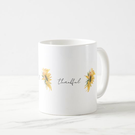 Dankbar dankbar Sonnenblume Kaffeetasse (VorderseiteRechts)