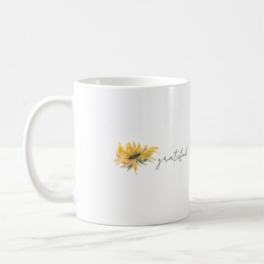 Dankbar dankbar Sonnenblume Kaffeetasse (Links)