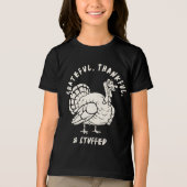 Dankbar, dankbar, und erstickt Türkei Erntedank Tri-Blend Shirt (Vorderseite)